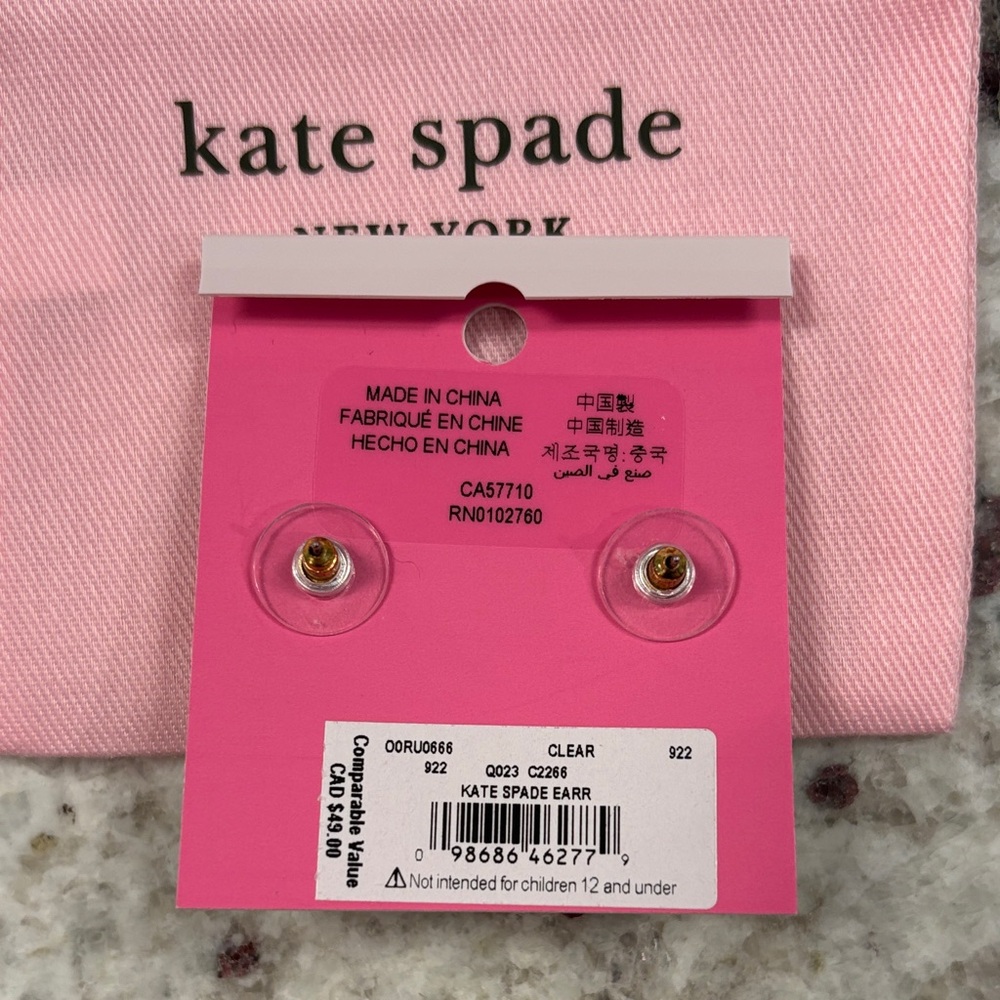 Kate Spade Crystal Gumdrop Stud Earrings - Picture 4 of 4